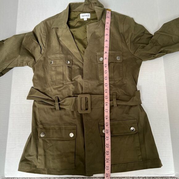 *missing two buttons* Revolve x SuperDown Trista Belted Jacket in Olive | Size S - Picture 12 of 12